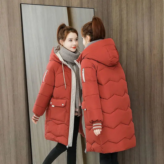 Women’s Winter Parka, Cotton Down Hooded Coat